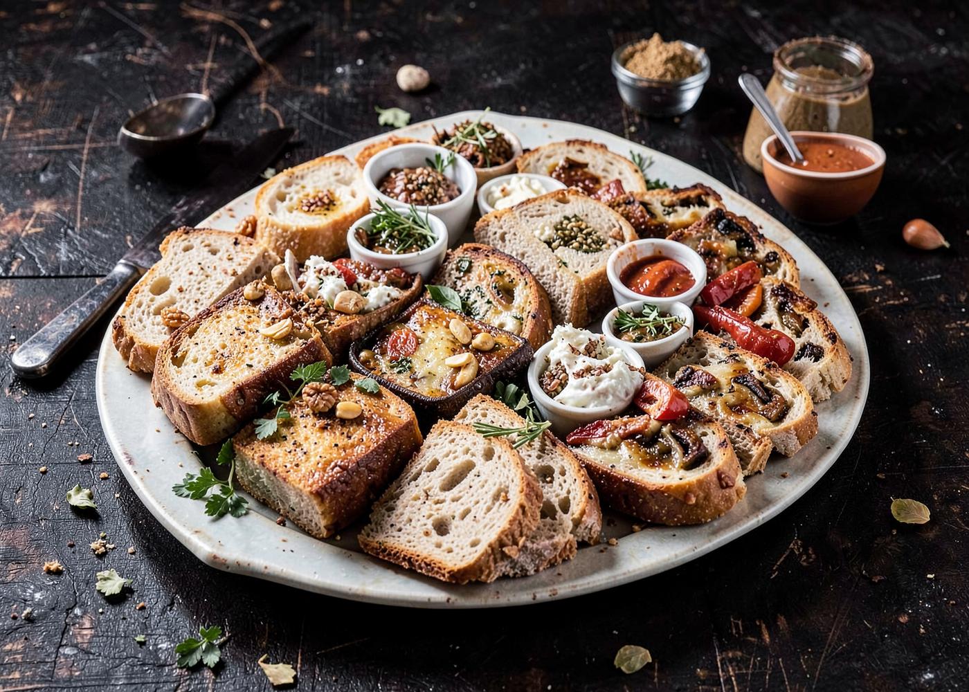 Assorted kebab and bread platter
